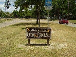 Oak forest sign