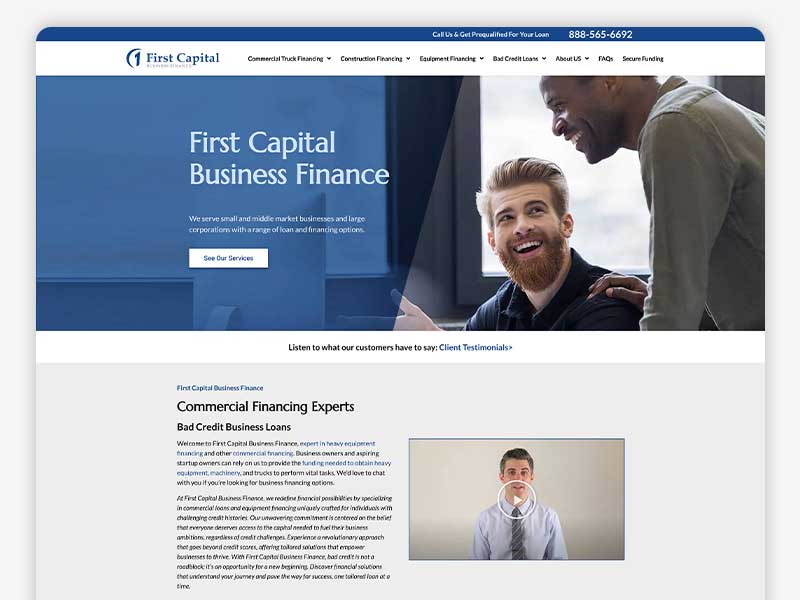 A financial company website designed and developed by EWR Digital — a top web design agency